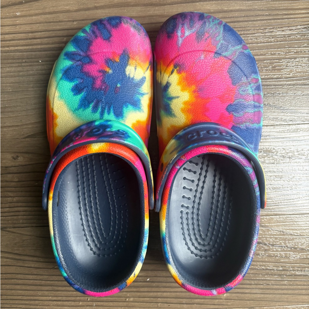 Tie dye crocs